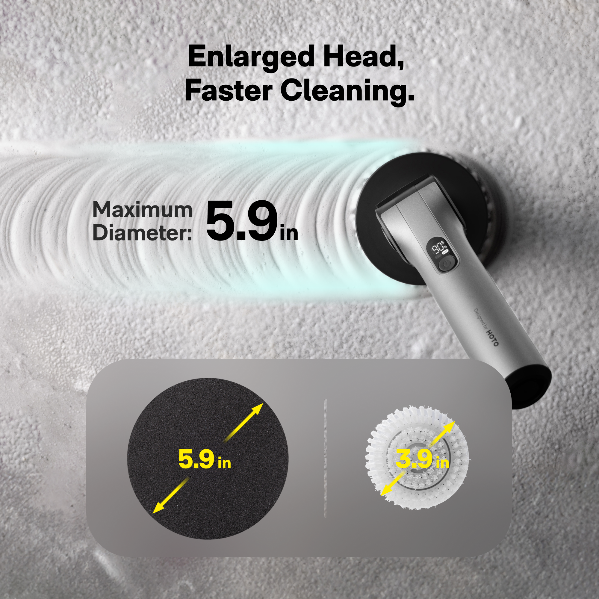HOTO Flexi™ Cordless Spin Scrubber